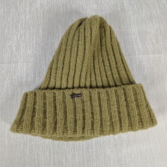 Steve Madden Knit Beanie Hat Womens Green Winter Hat - Picture 1 of 4
